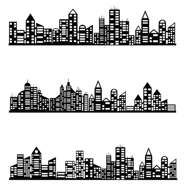 siyah vektör şehir Icons set