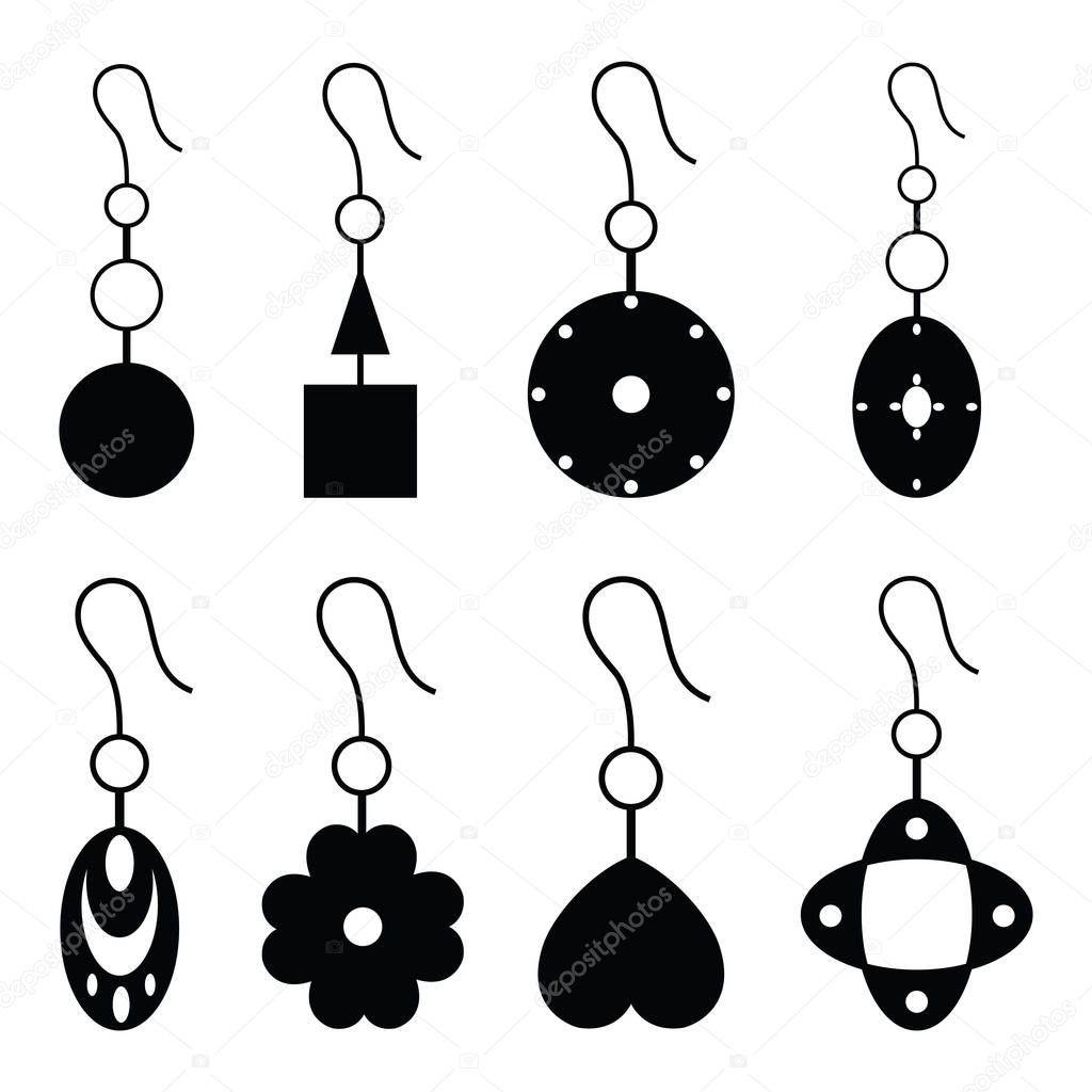 the earrings icon set