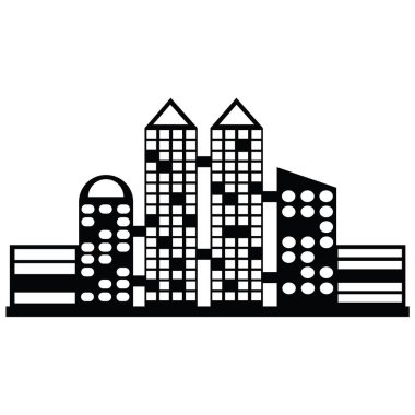 siyah şehir simgeler vektör