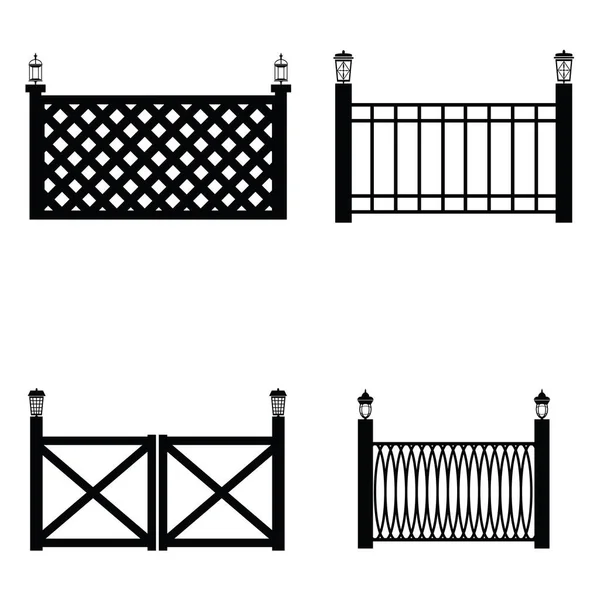 Set di icone vettoriali di recinzione — Vettoriale Stock