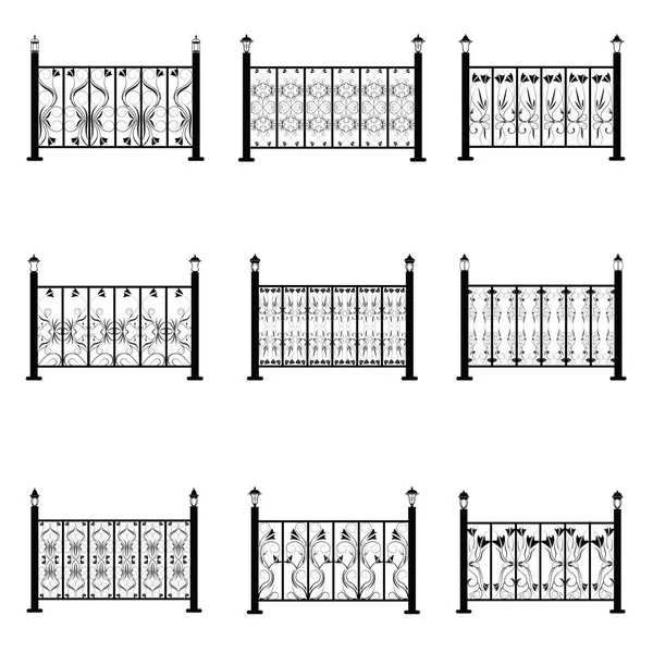 Set di icone vettoriali di recinzione — Vettoriale Stock