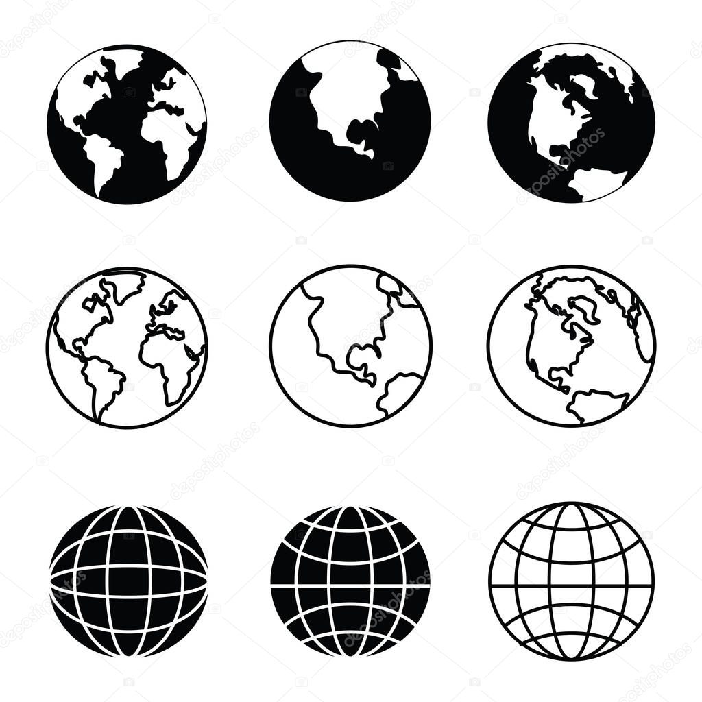 Earth vector icons set