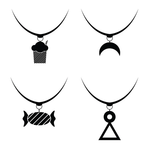 El icono del collar conjunto — Vector de stock