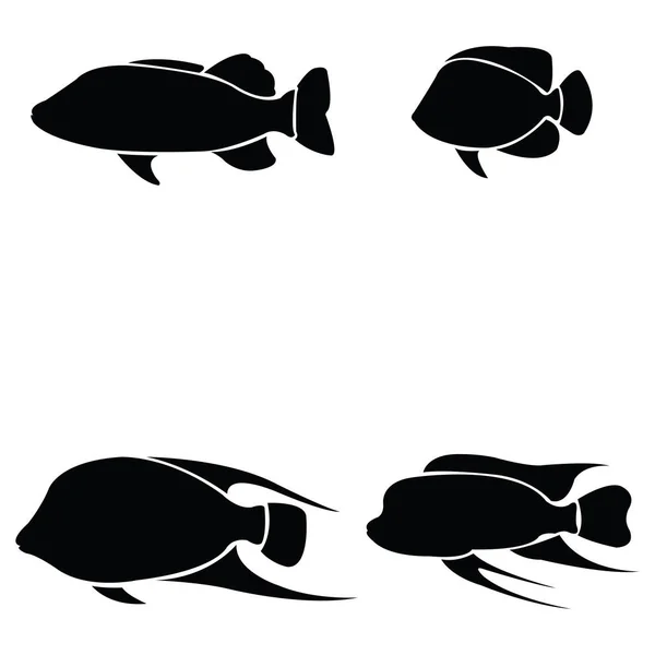 El conjunto de iconos de pescado — Vector de stock