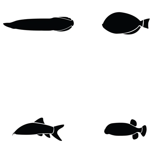 Il set di icone di pesce — Vettoriale Stock