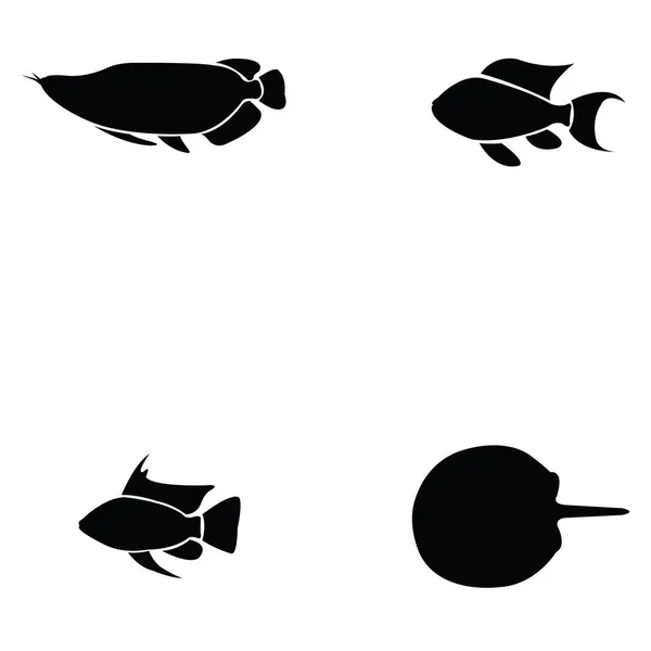 El conjunto de iconos de pescado — Vector de stock