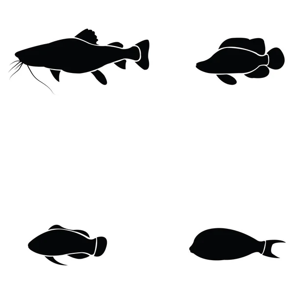 Das Fisch-Symbol-Set — Stockvektor