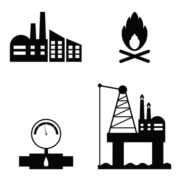 The oil icon set — Stock Vector