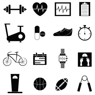 Spor salonu Icon Set