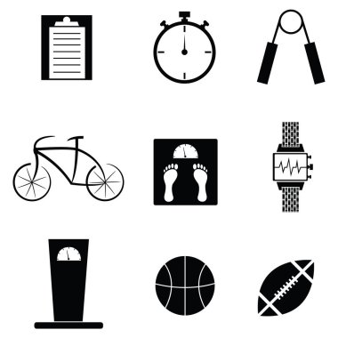 Spor salonu Icon Set