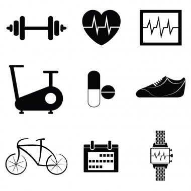 Spor salonu Icon Set