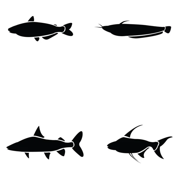 魚のアイコン セット — ストックベクタ