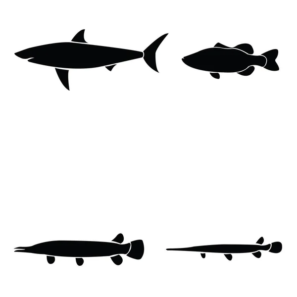 Набор значков для рыб — стоковый вектор