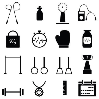 Spor salonu Icon Set