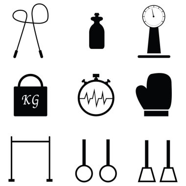 Spor salonu Icon Set