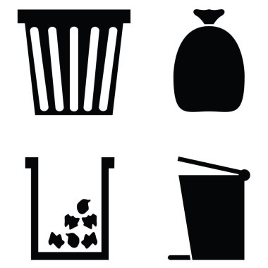 çöp kutusu simge seti