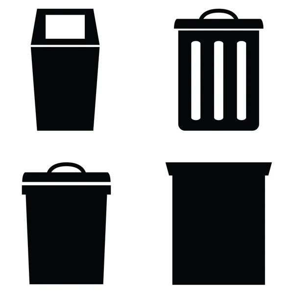 Lixo lata ícone definido —  Vetores de Stock