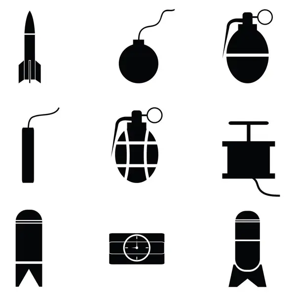 The bomb icon set — Stock Vector