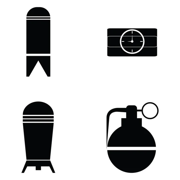 The bomb icon set — Stock Vector