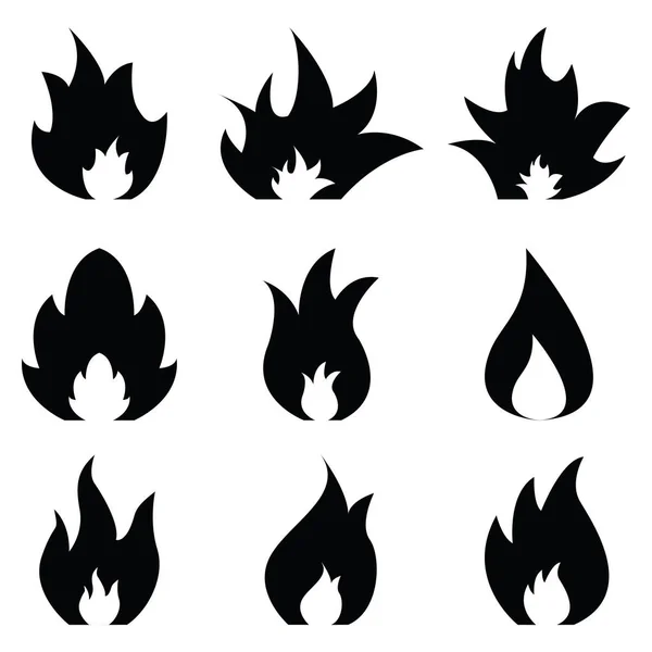 Zestaw ikon ognia — Wektor stockowy