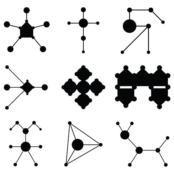 Ikonę cząsteczka wektor zestaw — Wektor stockowy