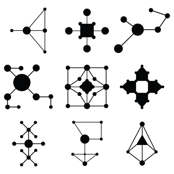 El vector conjunto de iconos de molécula — Archivo Imágenes Vectoriales