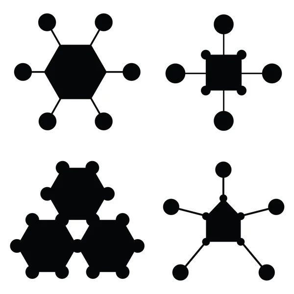 分子アイコンのベクトルを設定 — ストックベクタ