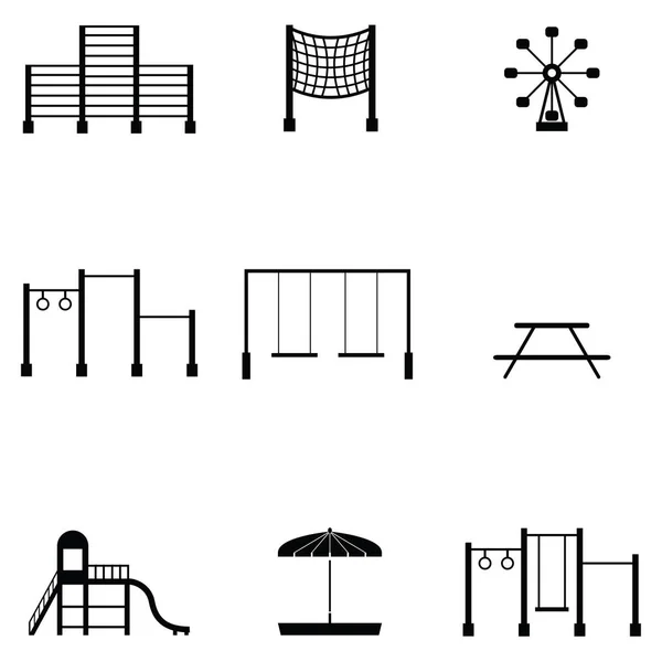 Das Spielplatz-Symbol-Set — Stockvektor