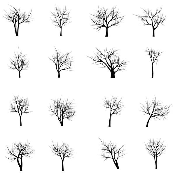 Árboles con ramas muertas — Vector de stock