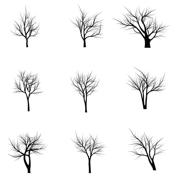 Arbres aux branches mortes — Image vectorielle