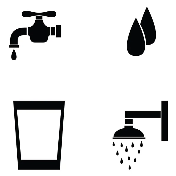 De pictogrammenset voor water — Stockvector