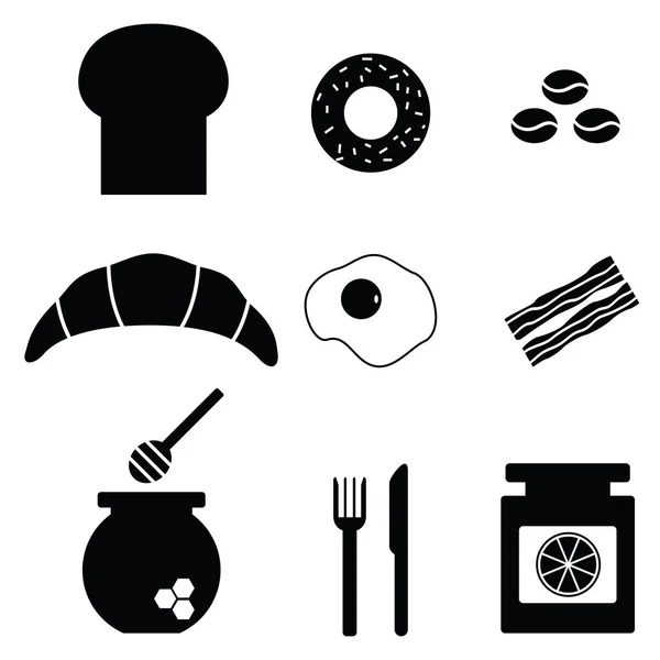 O conjunto de ícones do café da manhã —  Vetores de Stock