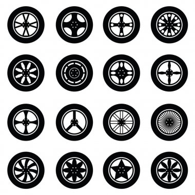 araba tekerlek Icon set