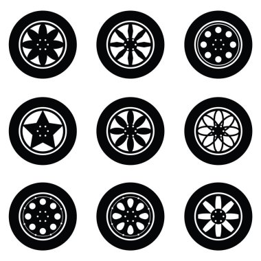 araba tekerlek Icon set
