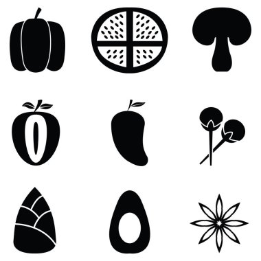meyve ve sebze Icon set