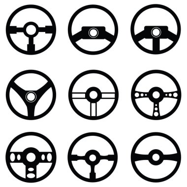 direksiyon simidi Icon set