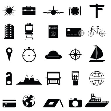 Seyahat etmek simge seti