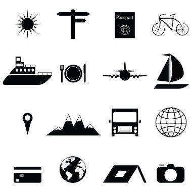Seyahat etmek simge seti