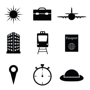 Seyahat etmek simge seti