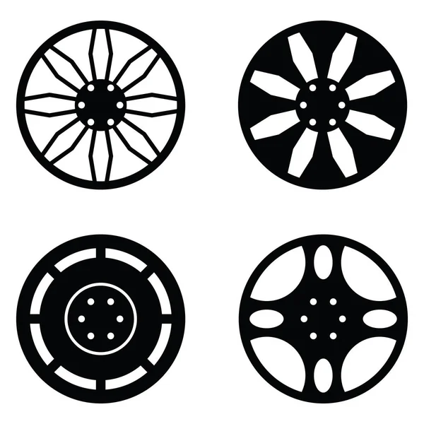 Auto-Rad-Symbol-Set — Stockvektor