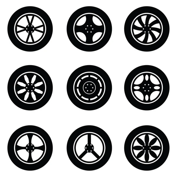 Набор значков колес — стоковый вектор