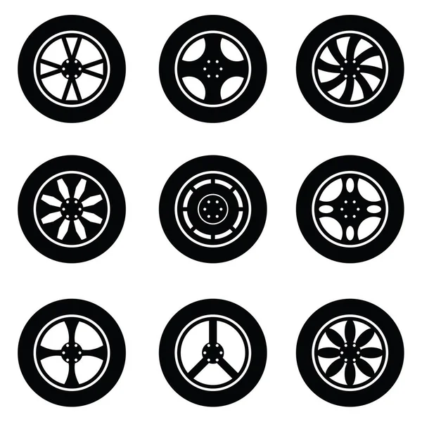 Car wheel icon set — Stock Vector