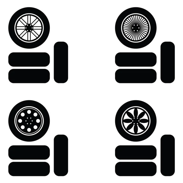 Auto wiel pictogramserie — Stockvector