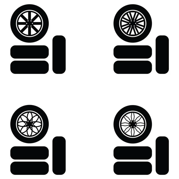 Auto-Rad-Symbol-Set — Stockvektor