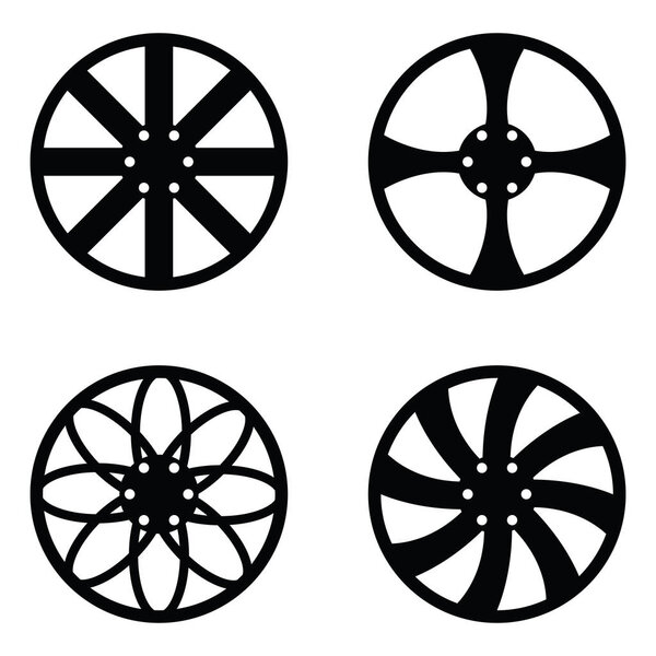 car wheel icon set