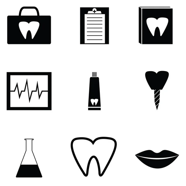 El conjunto de iconos dentales — Vector de stock