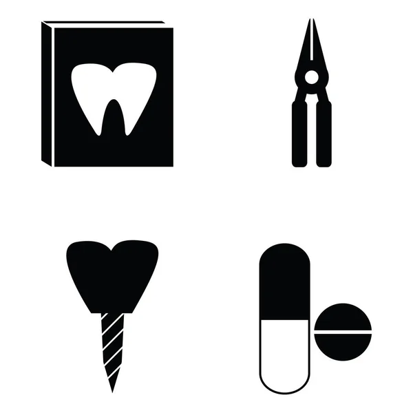 Le jeu d'icônes dentaires — Image vectorielle