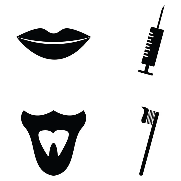 El conjunto de iconos dentales — Vector de stock