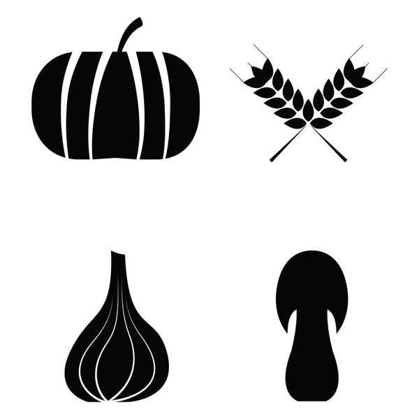 Sada ikon ovoce a zeleniny — Stockový vektor