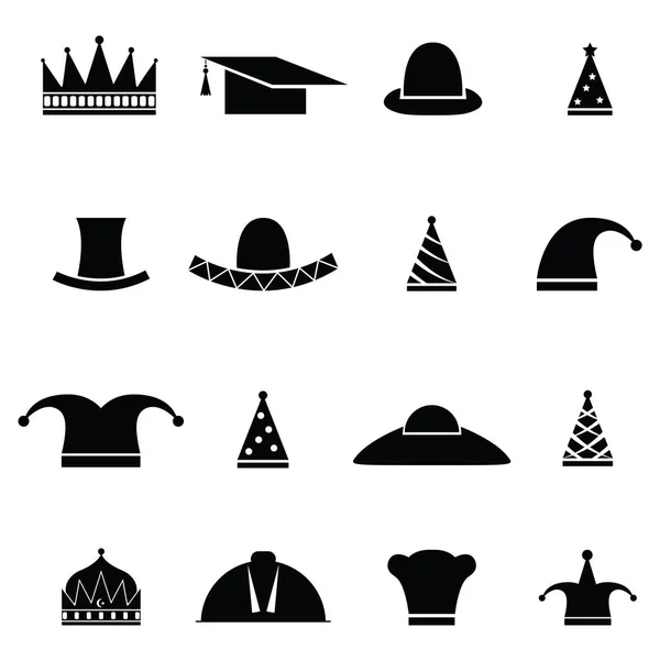 El conjunto de iconos sombrero — Vector de stock